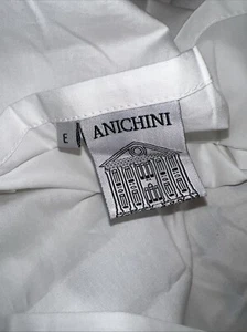 SINGLE 1 Anichini Quagliotti King “E” Pillowcase Sham White 100% Egyptian Cotton - Picture 1 of 3
