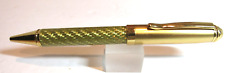 TERZETTI STEEL BRAID GOLD Metal Large Heavy Ballpoint Pen- Pouch+Gift Box-LTD ED