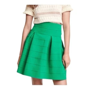 H&M TEXTURED A-LINE BUBBLE SKIRT Y2K GREEN WOMEN'S SIZE SMALL - Picture 1 of 9