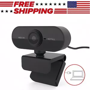 1080P Full HD USB Webcam for PC Desktop, Laptop Web Camera with Microphone Black - Picture 1 of 9