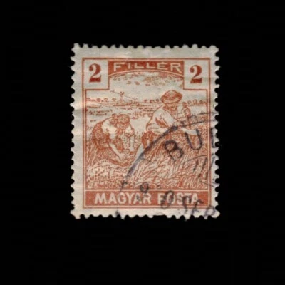 Hungary, Scott 174, Harvesting Wheat, 1919-1920, used - Image 1 of 2