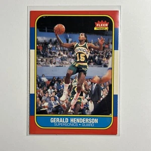 1986 Fleer Basketball #45 Gerald Henderson Sonics - Foto 1 di 6
