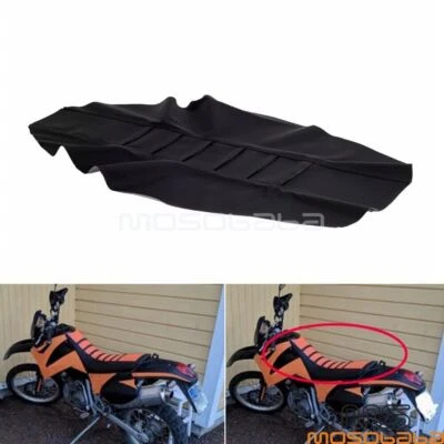 For Honda Suzuki Yamaha Off Road Dirt Bike Ribbed Gripper Seat Cover Universal - Image 1 of 4