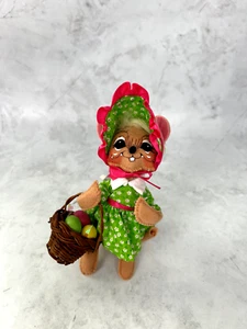 2013 Annalee Doll 6" Spring Girl Mouse Doll Green Dress Bonnet #201913 WITH TAG - Picture 1 of 12