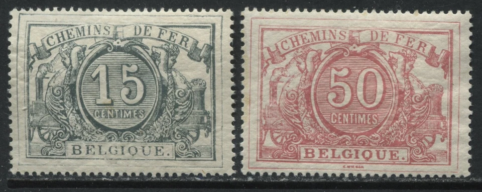 Belgium 1882-94 Parcel Post 15 and 50 centimes mint o.g. hinged - Image 1 of 1