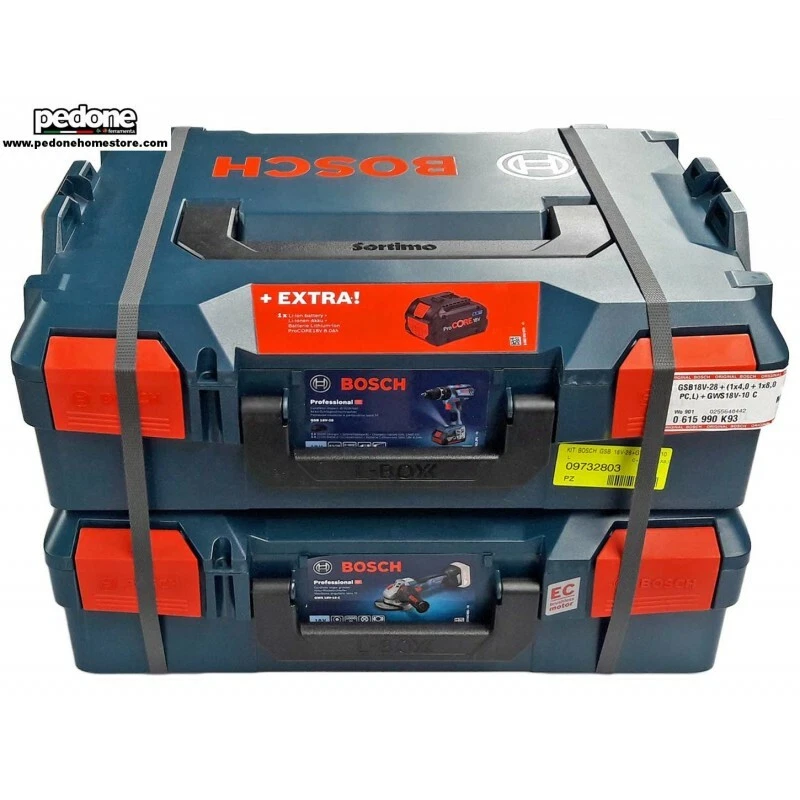 BOSCH Kit elettroutensili Bosch (trapano) GSB 18V-28 + (smerigliatrice) GWS 18V- - Immagine 1 di 1