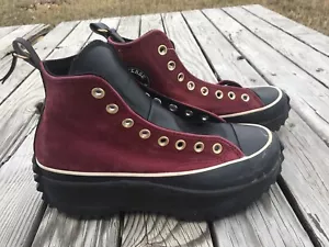 Converse Run Star Hike High Deep Bordeaux Size 8.5 Woman’s 573065C Missing Laces - Picture 1 of 14