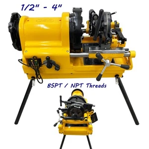 220V Pipe Threader Machine 1/2"-4" Powered Pipe Threading Cutter BSPT/NPT Thread - Picture 1 of 19