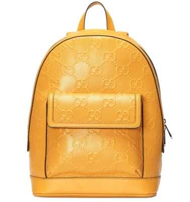 GUCCI GG Embossed Leather Backpack in Yellow - Bild 1 von 4