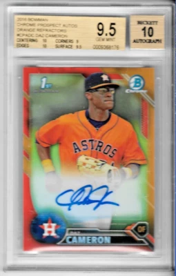 DAZ CAMERON 2016 BOWMAN CHROME ORANGE REFRACTOR AUTO RC /25 BGS 9.5/10 ORIOLES - Image 1 of 2