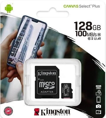 Micro SD  128GB KINGSTON Canvas Select plus C10 Scheda Memoria - Immagine 1 di 4