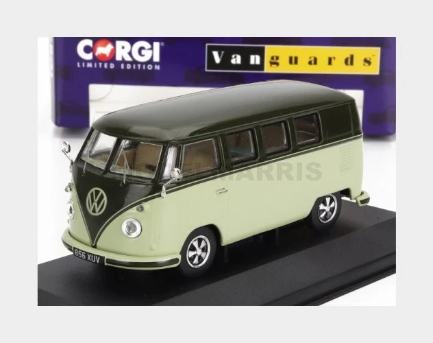 VANGUARDS VA14502 VOLKSWAGEN - T1 MINIBUS CAMPERVAN 1964 - 2 TONE GREEN - 1/43 - Immagine 1 di 2