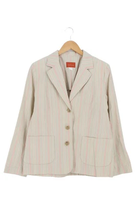 Cyrillus Blazer Femme Beige Rayé Coton Classique (EU 42) - Photo 1/2