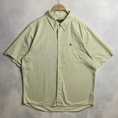 Camisa Timberland a cuadros manga corta camisa verano look verde blanco XL vi... - Imagen 1 de 4