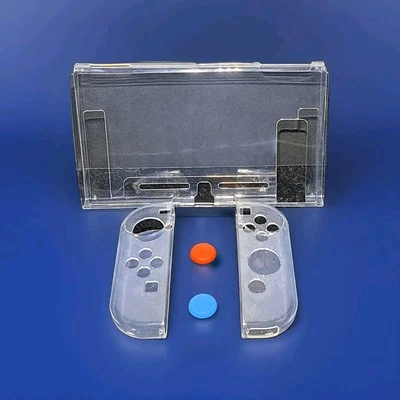 NEW - NINTENDO SWITCH TPU SILICONE CLEAR CASE PROTECTOR CONSOLE & JOYCON 3 IN 1 - Image 1 of 4