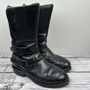 Chippewa Mens 27862 Rally Biker Boots Black Size 9 D Hook Loop Closure USA MADE - Picture 1 of 14