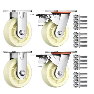 6 inch Industrial Grade Casters Wheels, Heavy Duty Plate Casters, 2800 Lbs Lo... - Picture 1 of 6