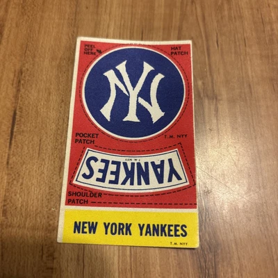 1968 Fleer Cloth Trios Tallboys New York Yankees Parches emblemas pegatinas ¡Raro! Foto 1 de 2