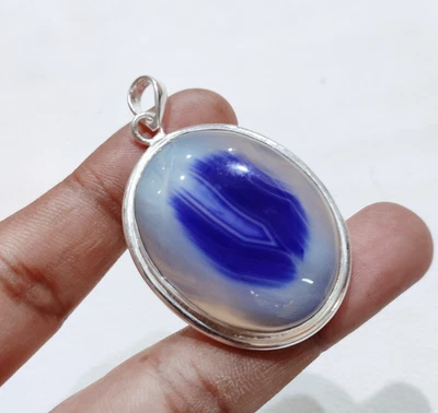 Bellissimo ciondolo agata pendente in argento 925 pendente con pietre... - Immagine 1 di 4