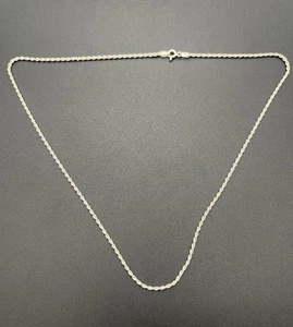 18" Excellent Used Condition Sterling Silver 1.6MM Rope Chain Necklace 925 W15 - Picture 1 of 7
