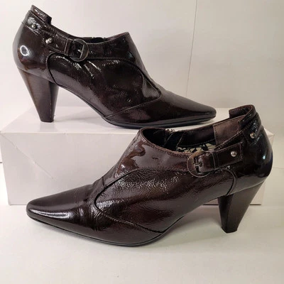 Zapatos de salón de oficina AquaTalia de Marvin K hechos en Italia marrón oscuro charol Foto 1 de 4