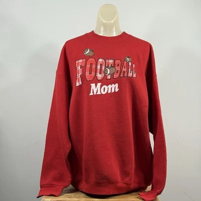 Vintage Fruit Of The Loom Sweatshirt Football Mom Best Crewneck Womens Size XL - Image 1 of 4