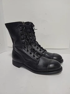 VINTAGE BILTRITE MILITÄR KAMPF SCHWARZ LEDER STAHLKAPPE HERREN 9,5N STIEFEL - Bild 1 von 5