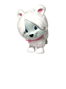 Disney Minnie Mouse SNOWPUFF Pink Bow White Dog Plastic Figure 1.5"x2" - Picture 1 of 4