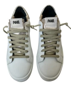 P448 Thea F24 Latte/Fix Sneakers Shoes White / Gold US 10-10.5 EU 41 - Picture 1 of 11