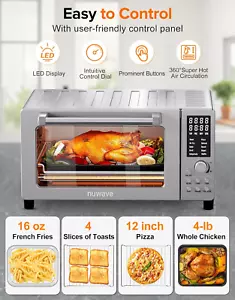 10 in 1 Luft Friteuse Ofen 20 Quart Airfryer Toaster Ofen Backen Braten Arbeitsplatte Conv - Bild 1 von 18