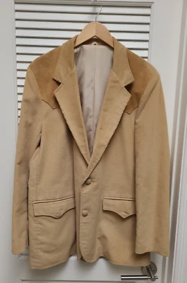 Vtg Pioneer Wear Western Corduroy Suede Jacket Tan Men’s Sz 44 - Image 1 of 4