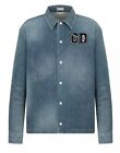 NWT Christian Dior X Kenny Scharf Blue Denim Shirt Jacket Long Sleeve SZ 48