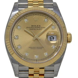 Rolex 126233 Datejust 36mm Steel & Yellow Gold Jubilee Champagne Diamond  #961-3 - Picture 1 of 5