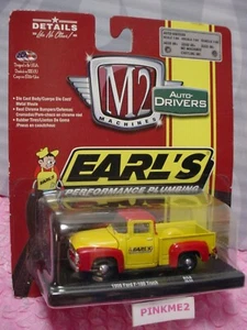 M2 Machines 1956 FORD F-100 TRUCK ∞Yellow/red;EARL'S PLUMBING✨✨R58 18-54 - Picture 1 of 2
