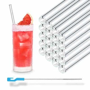 HALM Pajitas de Vidrio 50x 23cm Pajitas de Vidrio para Gastronomía Pajita Larga Vidrio - Imagen 1 de 7