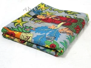 Indian Cotton Multi Frida Khalo Print Fabric Running Voile Fabric By the Yard - Picture 1 of 9