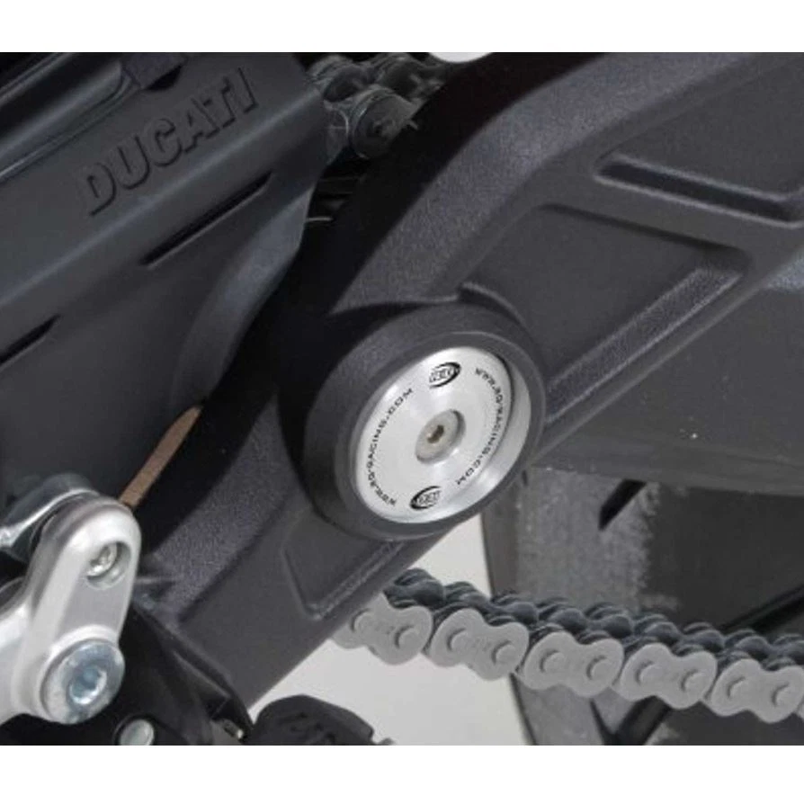 Tapones de cuadro R&G aluminio plateado (solo LHS) Ducati Hypermotard 939 2016-2018 Foto 1 de 1