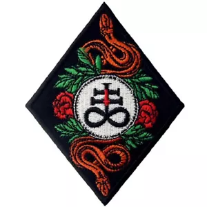 Embroidered Patches Iron Sew On Patches transfers Badges appliques Satan's Cross - Picture 1 of 4