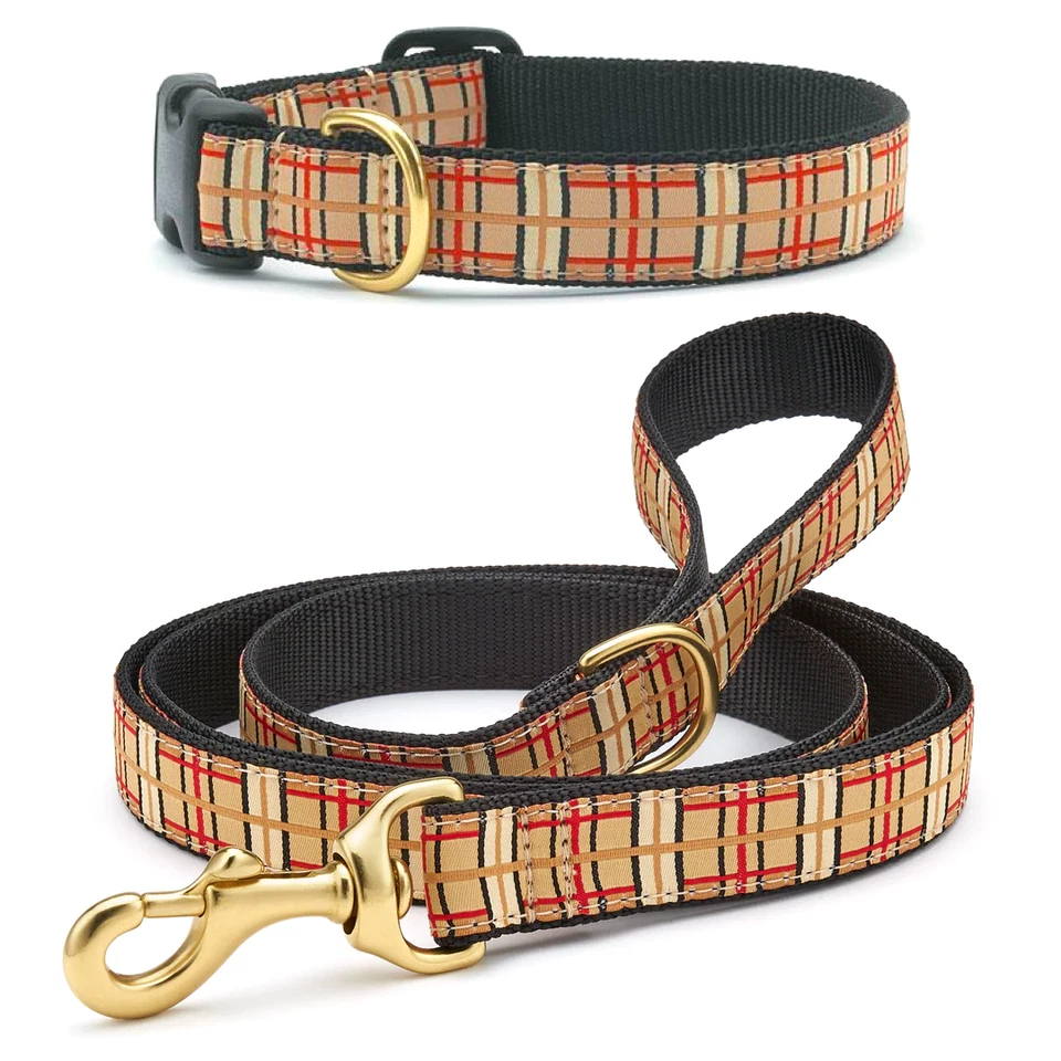 Combo de correa para perro cuello a cuadros Up Country. Correa de 6 pies cuello MED 12"-18" NUEVO Foto 1 de 1