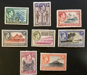 BRITISH SOLOMON ISLANDS 1938 GVI Definitives part set to 2s lhm (B45) - Bild 1 von 2