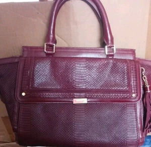 Brahmin Taylor Leather Satchel - Tart Tolkien Collection - Maroon / Dark Red - Picture 1 of 5