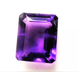 12 x 10 x 5.75mm 5.10ct EMERALD CUT DARK PURPLE AMETHYST AFRICA SI GRADE - Picture 1 of 2