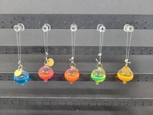 5 Galileo Thermometer Ornaments Hand Blown Glass W/ Goldtone Charms - Picture 1 of 6