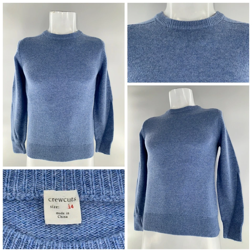 Crewcuts Pullover Sweater Youth Size 14 Blue Wool Viscose Nylon Alpaca YGI L4-36 - Image 1 of 4