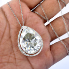 Pendentif diamant blanc traité certifié 50 ct avec accents en argent 925