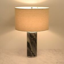 Aurora Home Grey Marble Lamp with Shade Grey
