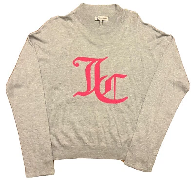 Nuevo Suéter Juicy Couture Brezo Acogedor Cuello Simulado Logo Intarsia Talla XL Foto 1 de 4