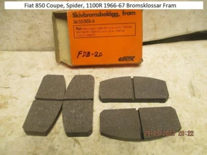 Fiat 850 Coupe, Spider, 1100R 1966-67 Front Brake Pads FDB-20 - Picture 1 of 2