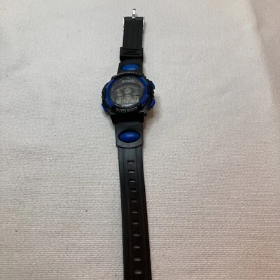 Reloj digital de plástico HONHX azul negro funcionando para hombre Foto 1 de 4
