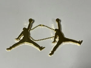 *Lot of 2* Nike Air Jordan Jumpman Hang Tag Metal Gold Keychain Brand New - Picture 1 of 5